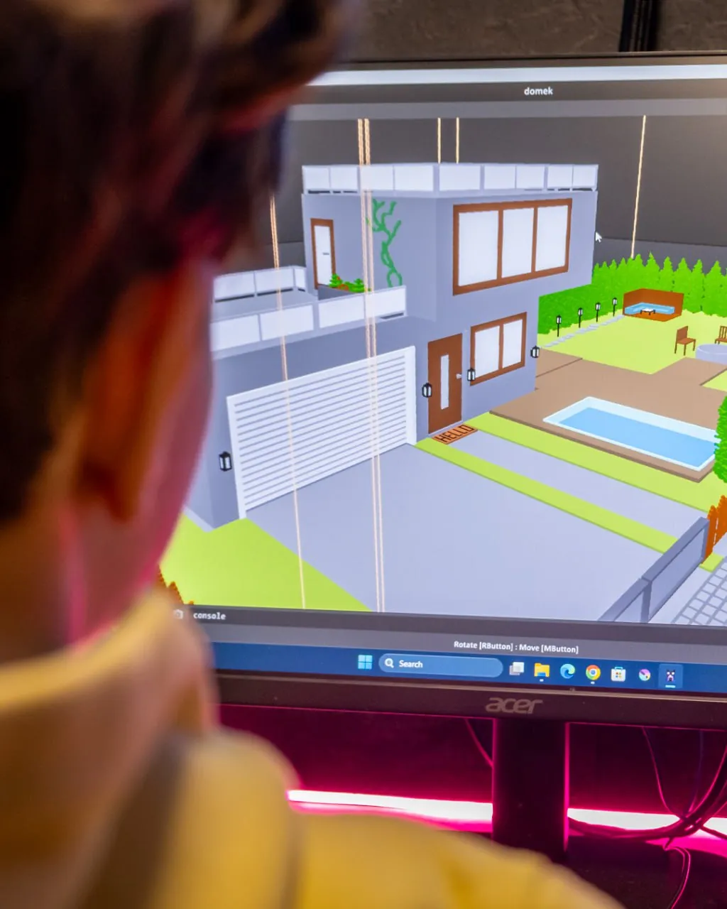 Gotowy model przestrzeni przygotowany w programie do projektowania 3D