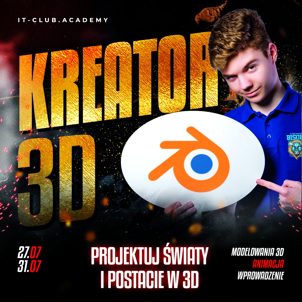 Światy 3D nie biorą się znikąd. Ktoś je projektuje. Na&nbsp;turnusie Kreator 3D naszych letnich warsztatów IT uczestnicy poznają podstawy projektowania przestrzennych modeli i&nbsp;postaci. Uczą się myśleć jak twórcy - budować, modelować i&nbsp;nadawać formę własnym pomysłom.

Podczas warsztatów dzieci i&nbsp;młodzież będą:
✔ poznawać podstawy modelowania 3D
✔ pracować w&nbsp;popularnych programach 3D
✔ tworzyć własne modele
✔ uczyć się animacji postaci 3D.

To  warsztat dla&nbsp;tych, którzy mają wyobraźnię, lubią projektować i&nbsp;chcą zobaczyć, jak z&nbsp;pomysłu powstaje coś realnego w&nbsp;cyfrowej przestrzeni. Tu technologia nie służy tylko do&nbsp;konsumowania treści - służy do&nbsp;budowania własnych.

📅 27.07-31.07
📍 centrum Białegostoku, ul. Legionowa 14/16 lok. 102

💰 890 zł 
- 100 zł zniżki przy&nbsp;płatności z&nbsp;góry
- możliwość rat

✅ małe grupy
✅ gorący obiad
✅ 5 dni zajęć
✅ materiały do&nbsp;zajęć
✅ dodatkowe wydarzenia i&nbsp;wyjścia
✅ opieka od 7:30 nawet do&nbsp;17:00

To nie jest "siedzenie przy&nbsp;komputerze".
To rozwój kreatywności, myślenia przestrzennego i&nbsp;umiejętności, które mają realne zastosowanie w&nbsp;świecie grafiki, projektowania i&nbsp;nowych technologii.

⚠️ Liczba miejsc jest ograniczona

👉 Zapisy: link w&nbsp;bio profilu lub:
📞 667 480 083

#itclubacademy #Edukacja #Informatyka #kursydladzieci #Programowanie #it_club #minecraft #IT_Club